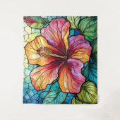 Glas in lood stijl hibiscus wandkleed (Voorkant)