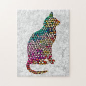Glas in lood Stijl Kat Portret  Puzzle Legpuzzel (Verticaal)