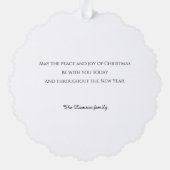 Glas in lood Stijl Kerstboom en Poinsettia Ornament Kaart (Achterkant)