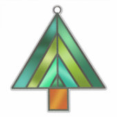 Glas in lood stijl kerstboomversiering sticker (Voorkant)