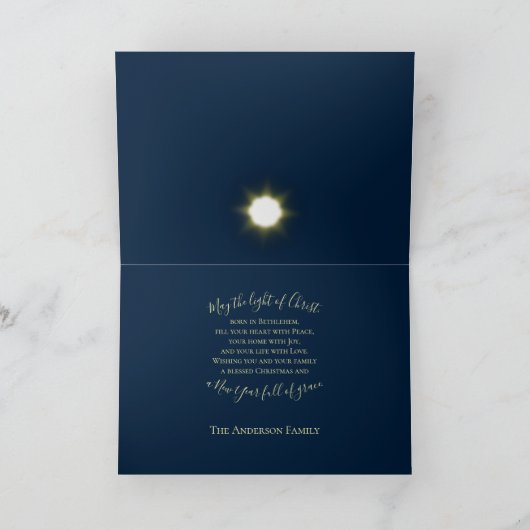 Glas in lood stijl kerststal 2 vakantie Kaart (Binnen)