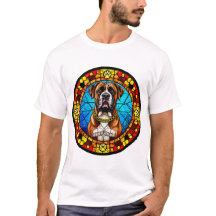 Glas-in-lood-stijl kunstwerk van een hond
