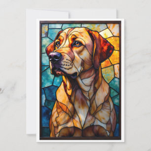 Glas-in-lood stijl Labrador Retriever hond plat Kaart