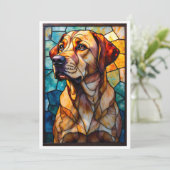 Glas-in-lood stijl Labradore Retriever hond Plat Kaart (Staand voorkant)