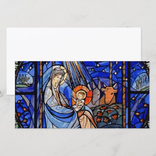 Glas in lood stijl Nativiteit (Voorkant / Achterkant)