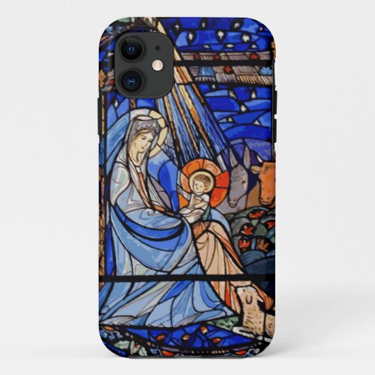 Glas in lood stijl Nativiteit Case-Mate iPhone Case (Achterkant)