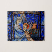 Glas in lood stijl Nativiteit Legpuzzel (Horizontaal)