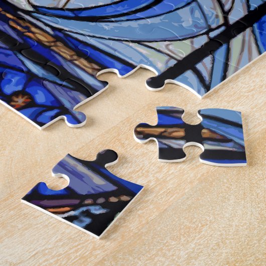 Glas in lood stijl Nativiteit Legpuzzel (Zijkant)