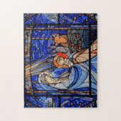 Glas in lood stijl Nativiteit Legpuzzel (Verticaal)