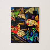 Glas in lood stijl Nativiteit Legpuzzel (Verticaal)