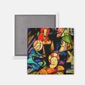 Glas in lood stijl Nativiteit Magneet (Voorkant / Achterkant)