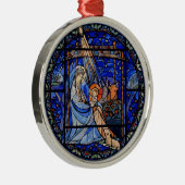Glas in lood stijl Nativiteit Metalen Ornament (Rechts)