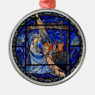 Glas in lood stijl Nativiteit Metalen Ornament