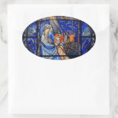 Glas in lood stijl Nativiteit Ovale Sticker (Tas)