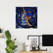 Glas in lood stijl Nativiteit Poster (Thuiskantoor)