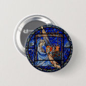 Glas in lood stijl Nativiteit Ronde Button 5,7 Cm (Voorkant /achterkant)