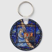 Glas in lood stijl Nativiteit Sleutelhanger (Voorkant)