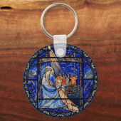 Glas in lood stijl Nativiteit Sleutelhanger (Voorkant)