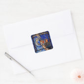 Glas in lood stijl Nativiteit Vierkante Sticker (Envelop)