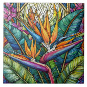 Glas in lood stijl Paradijsvogelkunst Tegeltje (Voorkant)