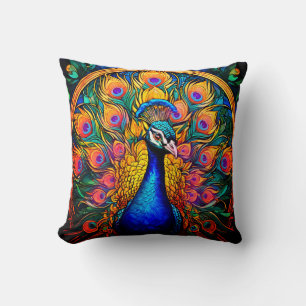 Glas in lood stijl Peacock Kussen