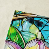 Glas in lood stijl plumeria kunst strandlaken (In situ)