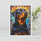 Glas-in-lood stijl Rottweiler hond Kaart (Staand voorkant)