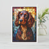 Glas-in-lood-stijl Setter Spaniel Hond Kaart (Staand voorkant)