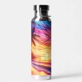 Glas in lood stijl tropisch strand waterfles (Links)