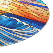 Glas in lood stijl tropische zonsondergang op stra snijplank (Hoek)