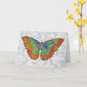 Glas in lood  stijl vlinder Kaart (Gele Bloem)