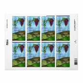 Glas in lood stijl wijnlabel etiket (Full Sheet)