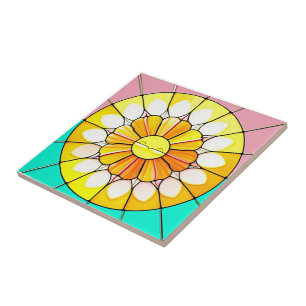 Glas in lood-stijlpatroon tegeltje