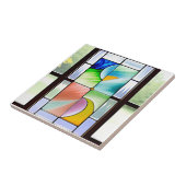 Glas in lood-stijlpatroon tegeltje (Zijkant)