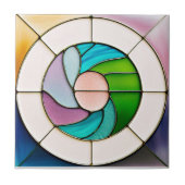 Glas in lood-stijlpatroon tegeltje (Voorkant)