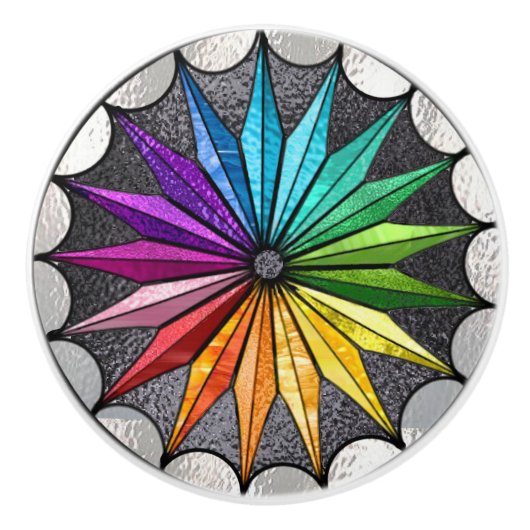 Glas in lood Stijlvolle keramische knop (Voorkant)