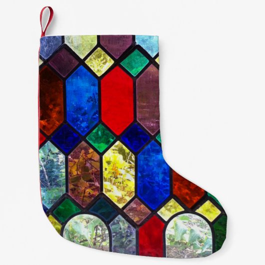Glas in lood stoppen kleine kerstsok (Voorkant)