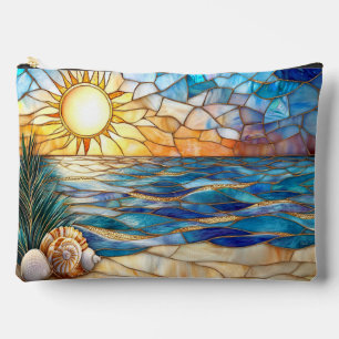 Glas-in-lood strand zonsondergang Accessoiretas Etui