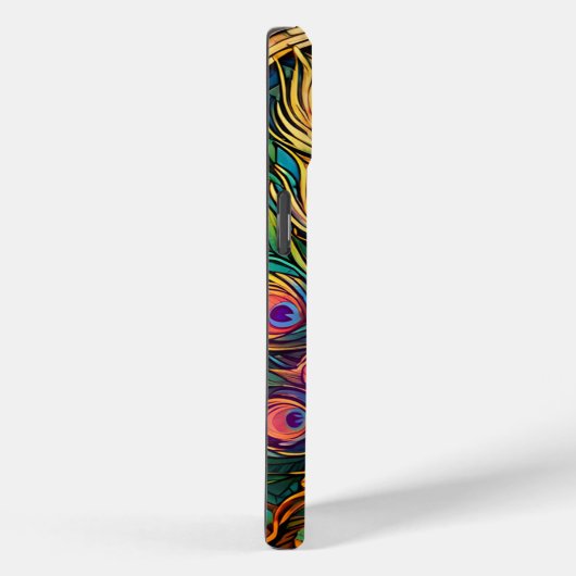 Glas in lood Style Peacock Stoere iPhone Case (Achterkant / Rechts)