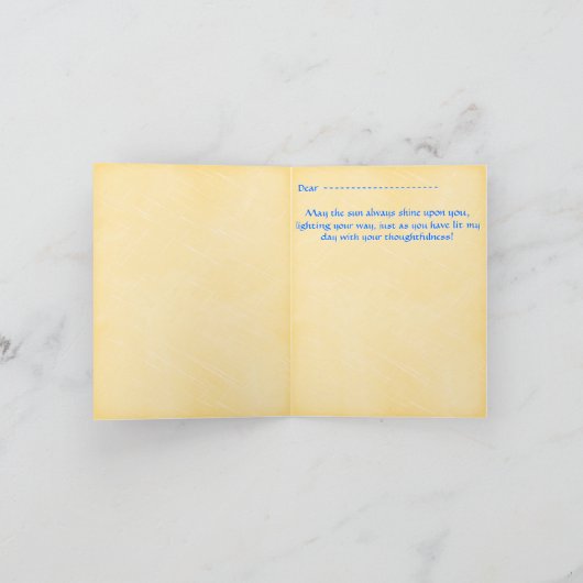 Glas in lood Sun-Catcher (Dank u) Bedankkaart (Binnen)