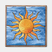 Glas in lood Sun Magneet (Voorkant)