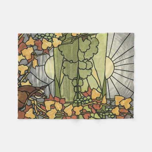 Glas in lood Sunrise Fleece Deken (Voorkant (Horizontaal))