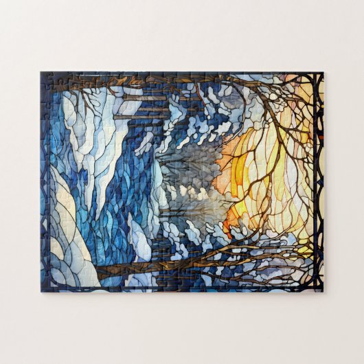 Glas in lood Sunrise, Legpuzzel (Horizontaal)