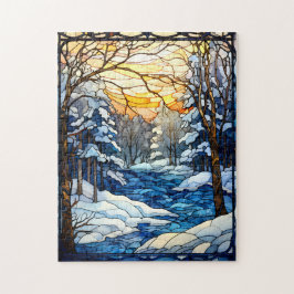 Glas in lood Sunrise, Legpuzzel