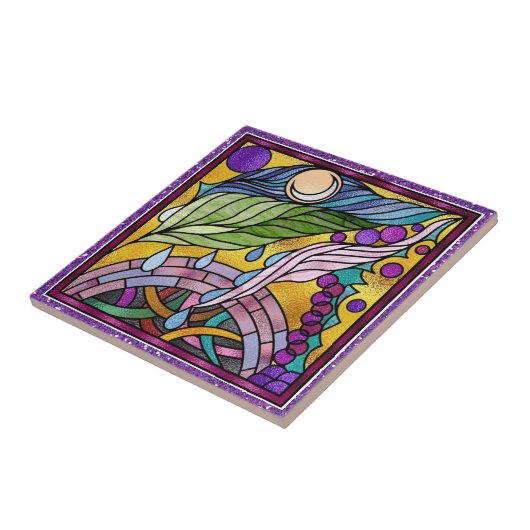 Glas in lood Tegel Ontwerp - SRF Tegeltje (Zijkant)