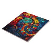 Glas in lood  tegeltje (Zijkant)