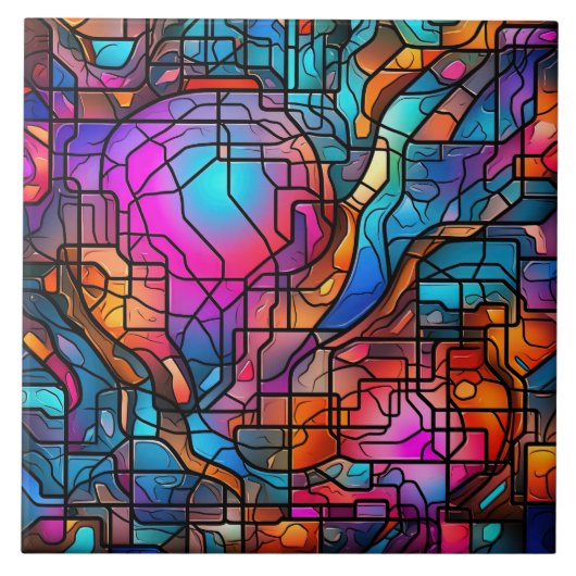 Glas-in-lood tegeltje (Voorkant)
