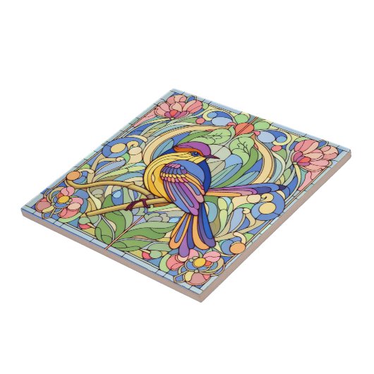 Glas in lood tegeltje (Zijkant)