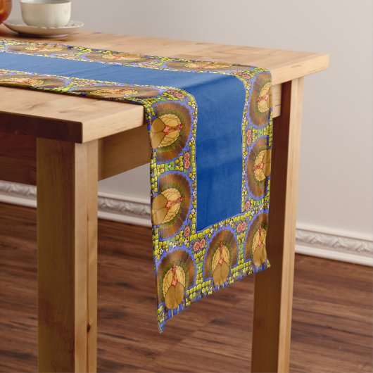 Glas in lood Thanksgiving Turkije 16" x 108" Lange Tafelloper (Voorbeeld)