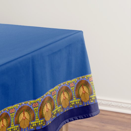 Glas in lood Thanksgiving Turkije 52" x 70" Tafelkleed (Voorbeeld)